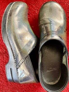Dansko Iridescent Black Slip-On Clogs
